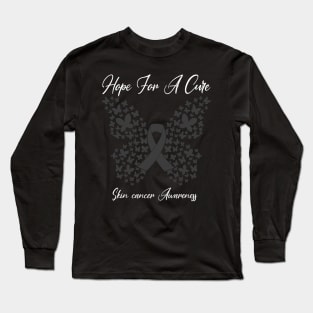 Hope For A Cure Butterfly Gift 3 Skin cancer Long Sleeve T-Shirt